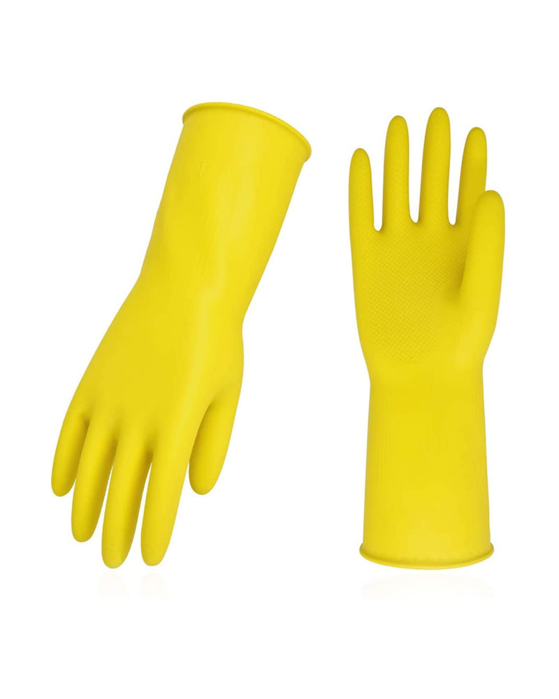 Yellow Rubber Latex Reusable Laundry Gloves