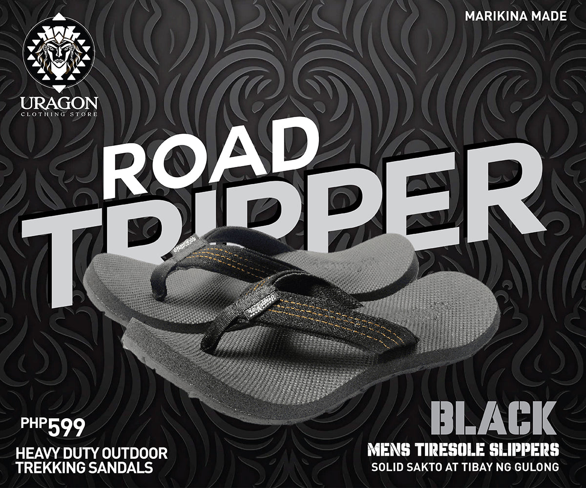 Uragon Road Tripper Tiresole Slipper Black