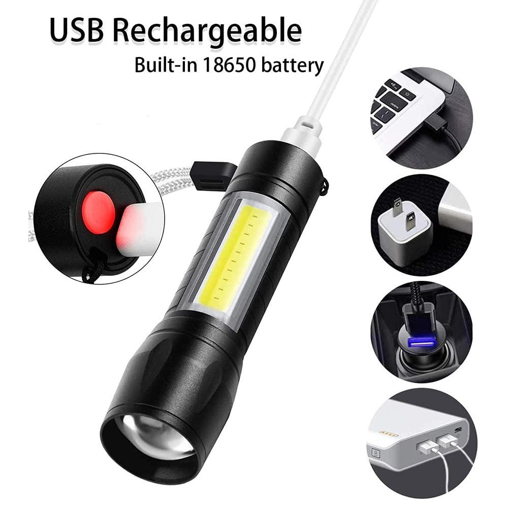 4000LM Waterproof Flashlight Built in Battery USB Charging